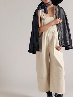 ❤️Hello Gorgeous! Raw Hem Wide-Leg Denim Overalls - Dark Wash